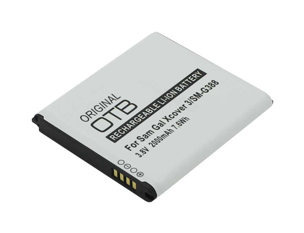 Weißer Smartphone-Akku mit schwarzem Rand und sichtbaren goldenen Kontakten auf weißem Hintergrund