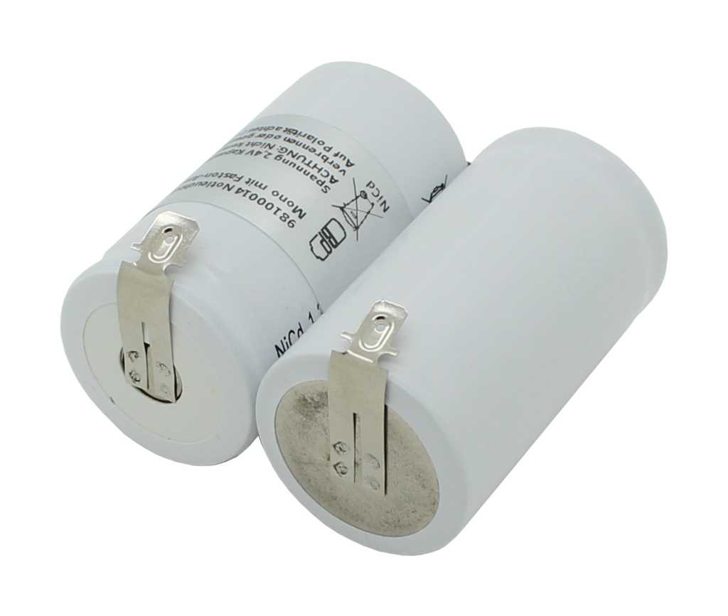 Bild von Notleuchtenakku NiCd 2,4V 4500mAh F1x2 Mono D mit Faston-Anschluss +6,3mm / -4,8mm