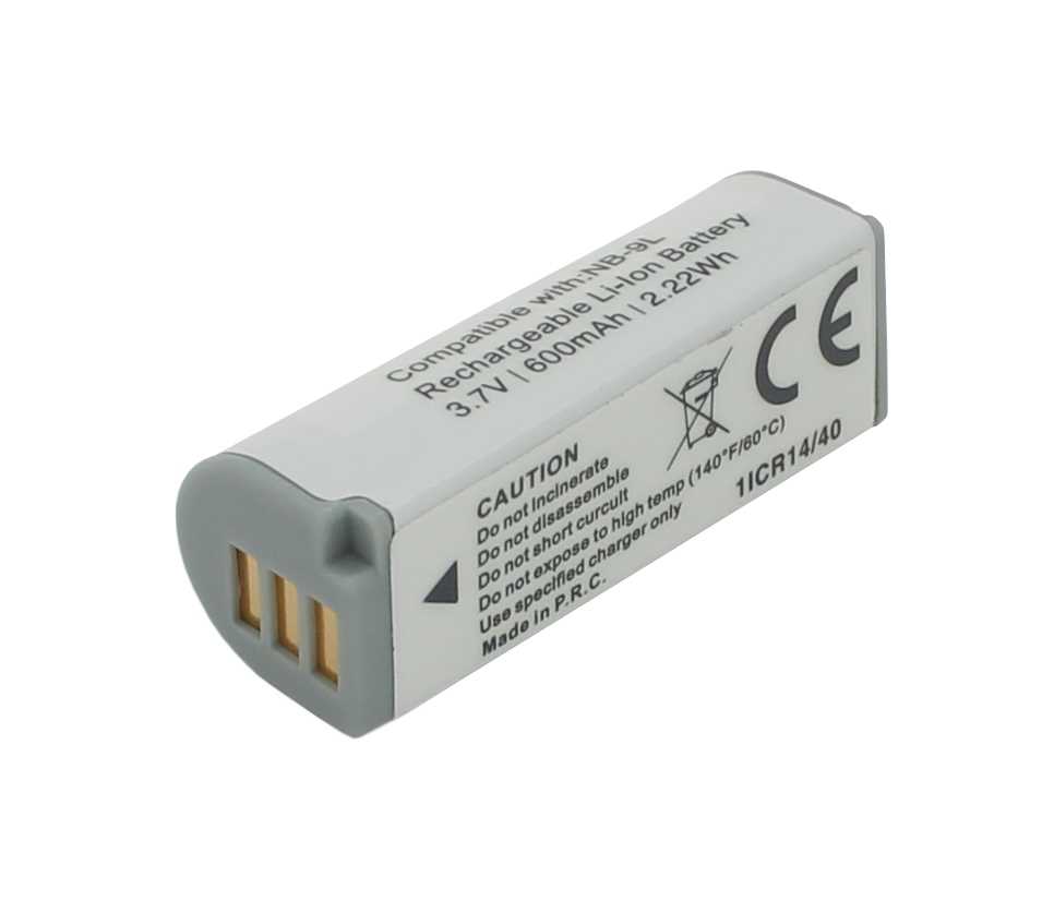 Bild von Digicam-Akku LiIon 3,7V 600mAh ersetzt Canon IXUS 500 HS