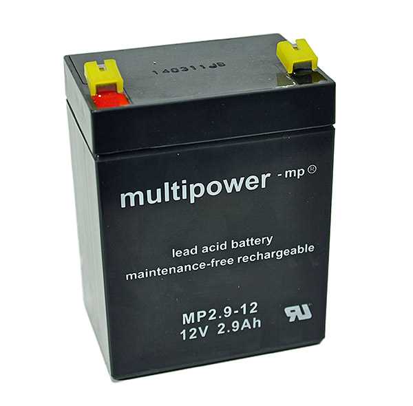 Bild von Multipower MP2.9-12 12V 2,9Ah 4,8mm Faston passend für Hill-Rom Viking M
