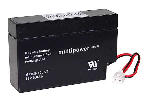 Bild von Multipower MP0.8-12JST 12V 0,8Ah mit JST-Stecker passend für Schiller Cardiovit CS200