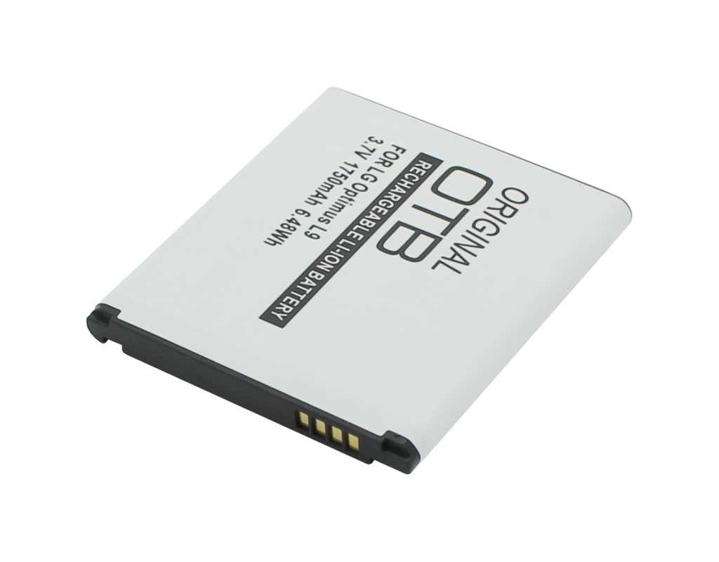 Weißer Handy-Akku mit schwarzem Rand und sichtbaren goldfarbenen Kontakten, schräg liegend auf weißem Hintergrund